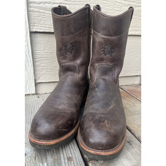 Chippewa Men’s 13D Classic Pull On Work Boots Brown Leather 20075 main image 4